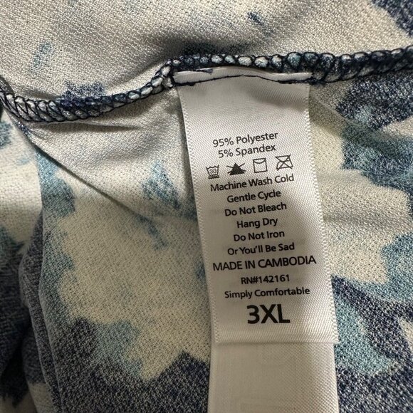 Lularoe Evelyn Womens Size 3XL Navy Blue Floral Smock Waist Maxi Dress ~ NWT - Picture 11 of 12